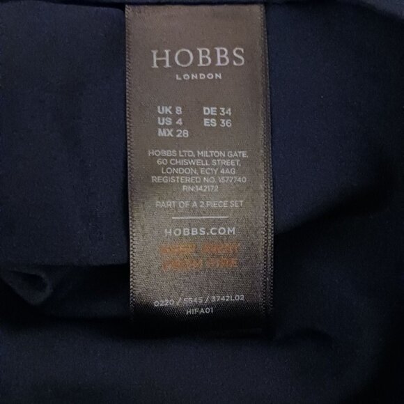 NEW HOBBS LONDON Emilia Pleated Shift Dress Navy Blue Size‎ 4 - Picture 11 of 15